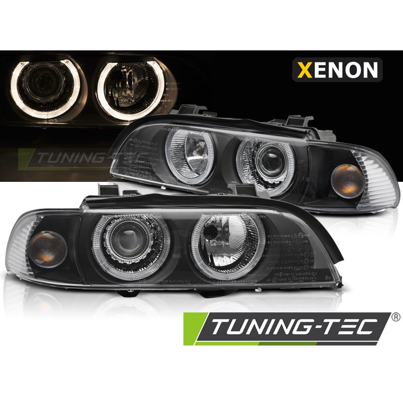 Phares Xénon Angel Eyes Noirs BMW E39 LCI 00 03