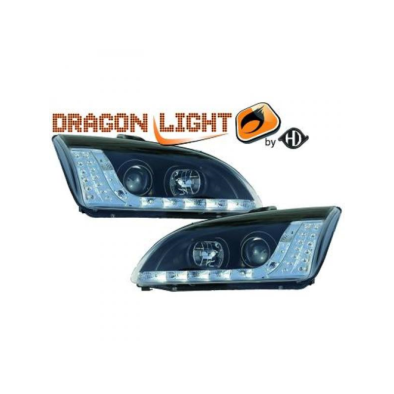 Phares Avec Feux Diurne Led Dragonlights Nero Fuoco