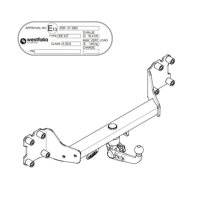 WESTFALIA Attelage De Remorque A40V Pour AUDI Q7 4M