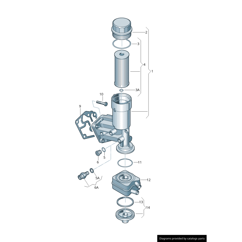 Joint d étanchéité de refroidisseur d huile Audi Volkswagen 72 2x3 2