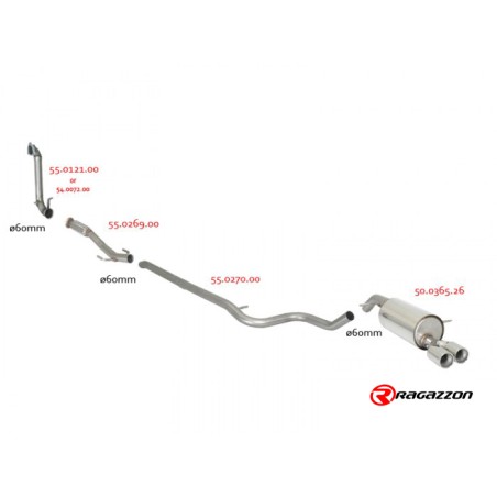 Tube remplacement cat groupe n en inox
 
 Reprogrammation des modules électroniques nécessaire 