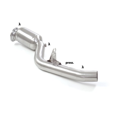 Catalyseur métallique 300cpsi groupe n en inox avec enlèvement du filtre à particules.
Tous les emplacements des sondes d?ori.