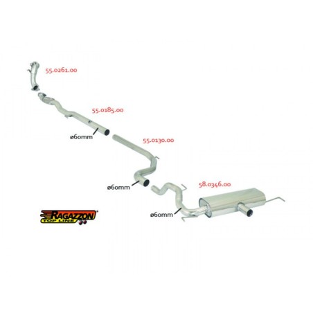 Tube remplacement cat groupe n en inox
 
 Reprogrammation des modules électroniques nécessaire 