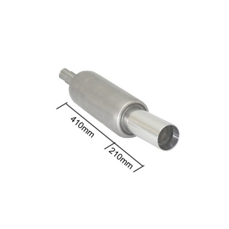 Silencieux arrière universal en inox avec 1 sortie ronde  Sport Line 90 mm  - diamètre intérieur du tube d'entrée 56/61 mm - .