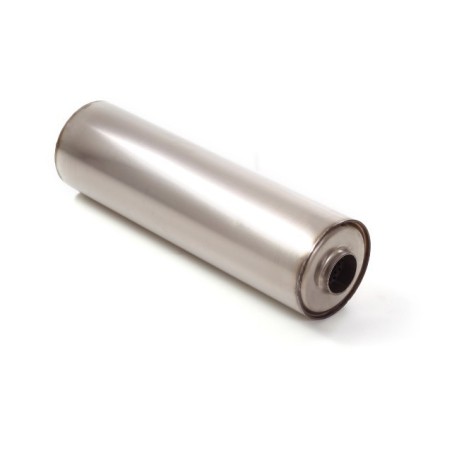 Silencieux universal rond en inox 155 mm - longueur 520 mm - tube perforé diamètre 60 mm - Fabrication aussi sur mesure