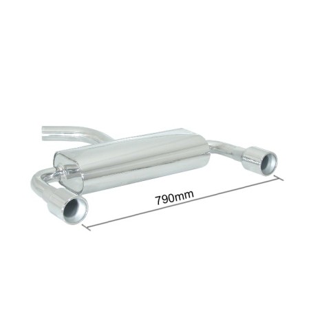 Silencieux arrière duplex en inox g/d avec 1 sortie ronde 102 mm