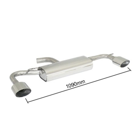 Silencieux arrière duplex en inox g/d avec 1 sortie ovale Sport Line 135x90 mm -  Pour jupe arrière mod. R