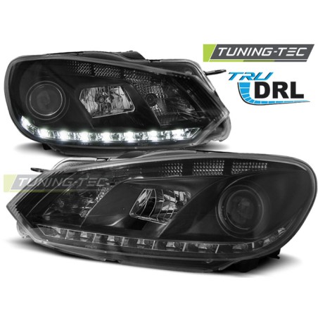 Phares noirs DRL séquentiels pour VW Golf 6 10.08-12