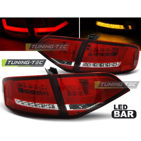 Feux arrière LED rouge blanc pour AUDI A4 B8 08-11 berline