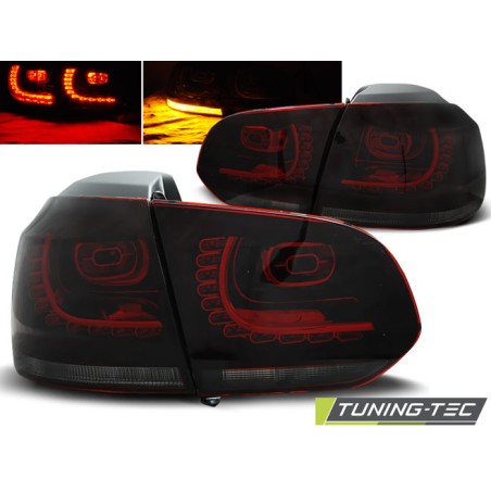 Feux arrière LED rouge fumé pour VW Golf 6 10.08-12