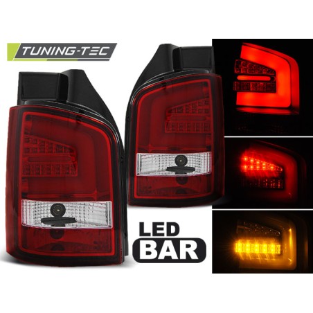 Feux arrière LED BAR rouge blanc pour VW T5 04.10-15