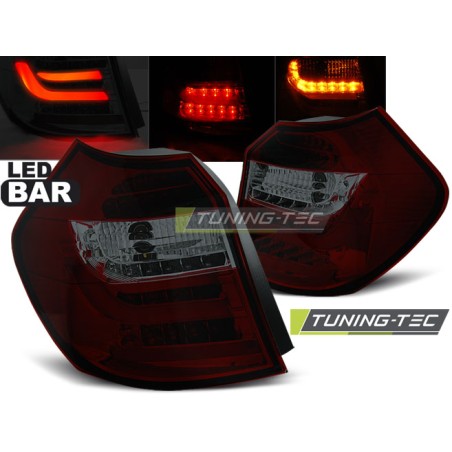 Feux arrière LED BAR rouge fumé pour BMW E87 04-08.07