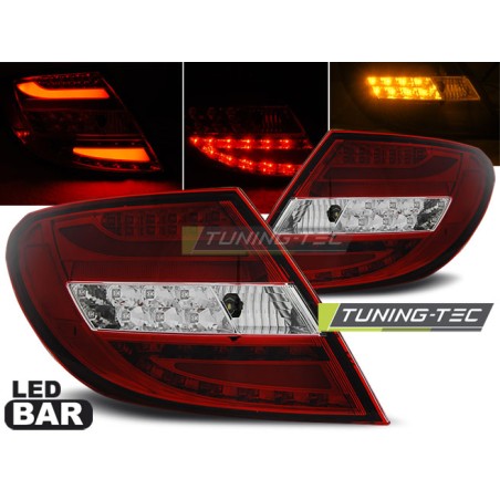 Feux arrière LED BAR rouge blanc pour MERCEDES C-KLASA W204 berline 07-10