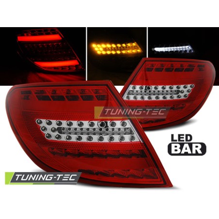 Feux arrière LED BAR rouge blanc pour MERCEDES C-KLASA W204 SEDAN 07-10