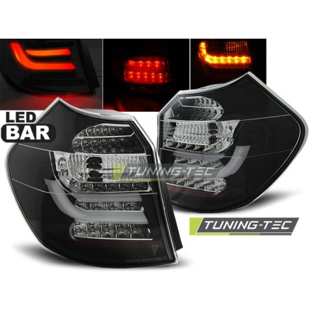 Feux arrière LED BAR noirs compatibles BMW E87/E81 09.07-11 LCI noirs