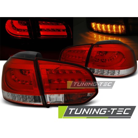 Feux arrière LED BAR rouge blanc pour VW Golf 6 10.08-12