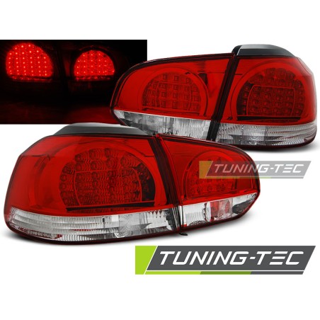 Feux arrière LED rouge blanc pour VW Golf 6 10.08-12