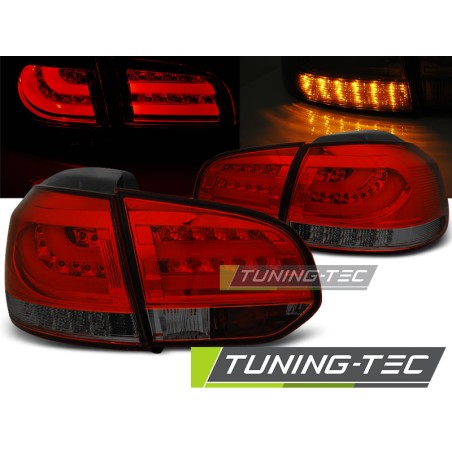 Feux arrière LED BAR rouge fumé pour VW GOLF 6 10.08-12