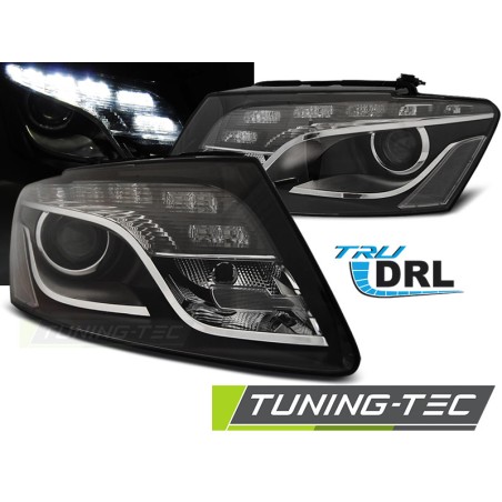 HEADLIGHTS TRUE DRL BLACK fits AUDI Q5 11.08 - 09.12