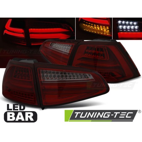 Feux arrière LED BAR rouge fumé pour VW GOLF 7 13-17