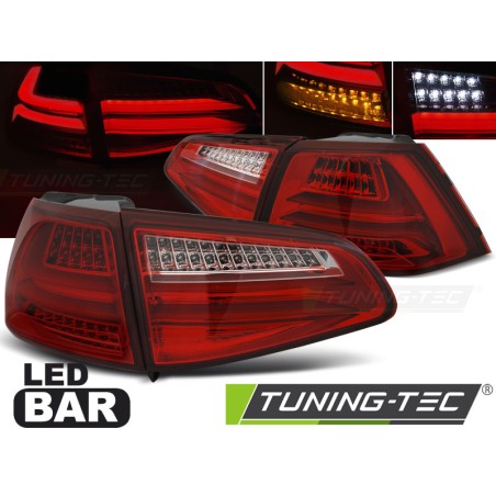 Feux arrière LED BAR rouge blanc compatibles VW GOLF 7 13-17