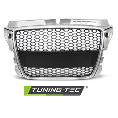 Grille sport argentée compatible AUDI A3 (8P) SPORT 04.08-07.12