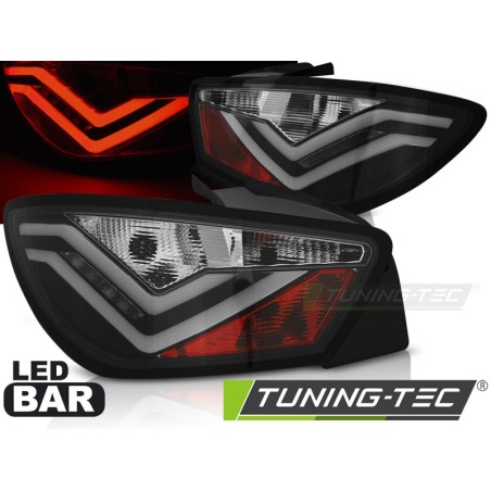 Feux arrière LED BAR noirs compatibles SEAT IBIZA 6J 3D 06.08-12