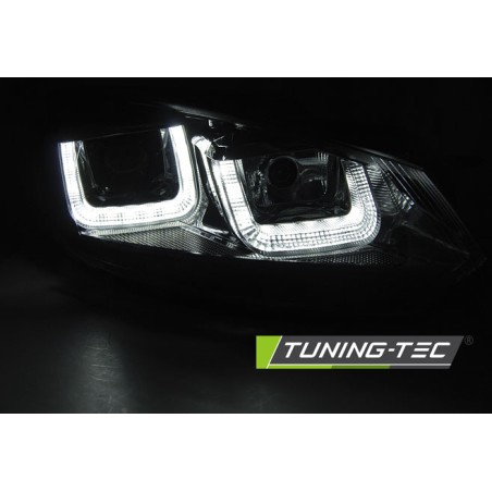 Phares U-LED DRL Noir Black Line pour VW Golf 6 08-12