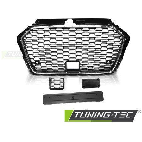 Grille Sport Chrome Noir pour AUDI A3 (8V) 17-