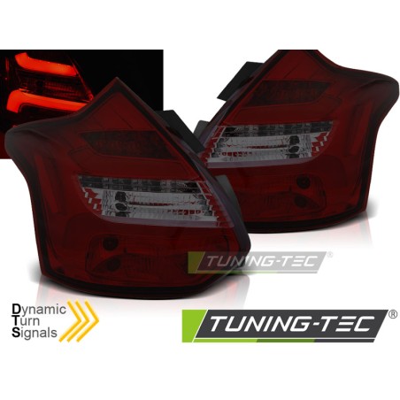 FORD FOCUS 3 11-10.14 HATCHBACK ROUGE FUMÉ LED BAR IND. SÉQUENTIEL