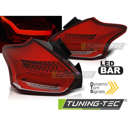 FORD FOCUS 3 15-18 HATCHBACK ROUGE BLANC SÉQUENTIEL LED