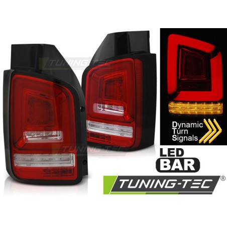 Feux arrière LED BAR rouge blanc séquentiel pour VW T5 04.03-09