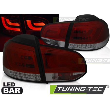 Feux arrière LED BAR rouge fumé pour VW Golf 6 10.08-12