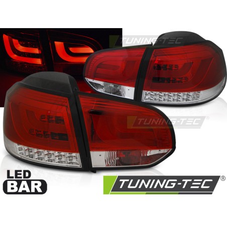 Feux arrière LED BAR rouge blanc pour VW Golf 6 10.08-12