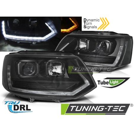 Phares TUBE LIGHT T6 LOOK NOIR pour VW T5 2010-2015