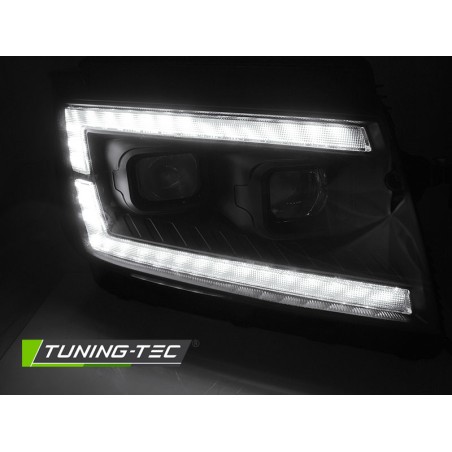 Phares TUBE LIGHT noir DRL séquentiel pour VW Crafter II 2017-