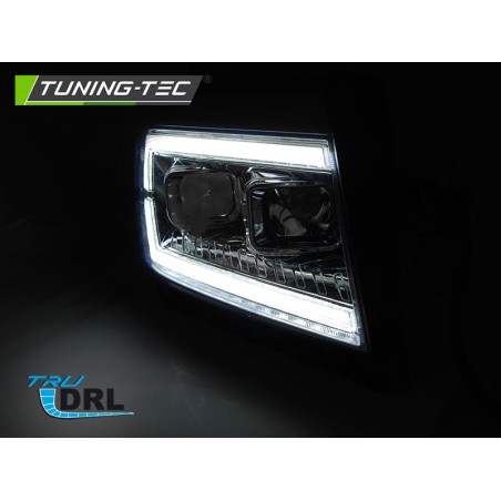 Phares TUBE LIGHT chrome DRL séquentiel pour VW Crafter II 2017-