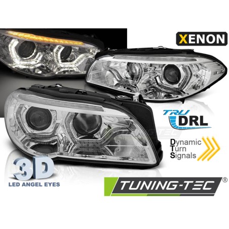 XENON HEADLIGHTS ANGEL EYES LED DRL CHROME SEQ fits BMW F10/F11 LCI 13-16