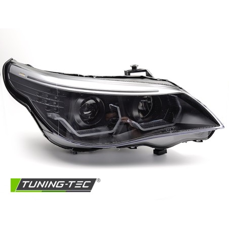 HEADLIGHTS ANGEL EYES LED 3D BLACK fits BMW E60 E61 03-07