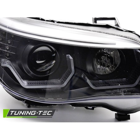 HEADLIGHTS ANGEL EYES LED 3D BLACK fits BMW E60 E61 03-07