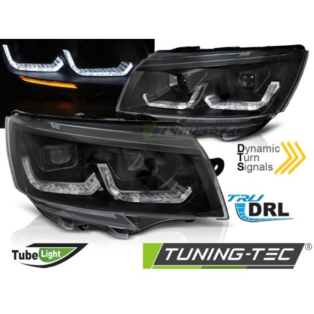 HEADLIGHTS TUBE LIGHT BLACK DRL SEQ fits VW T6.1 20-