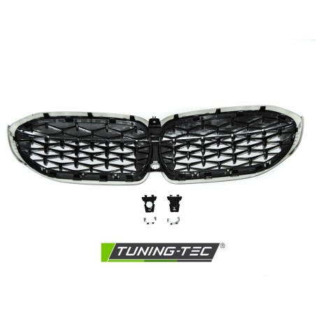 GRILLE DIAMOND GLOSSY BLACK fits BMW G20/G21 19-22