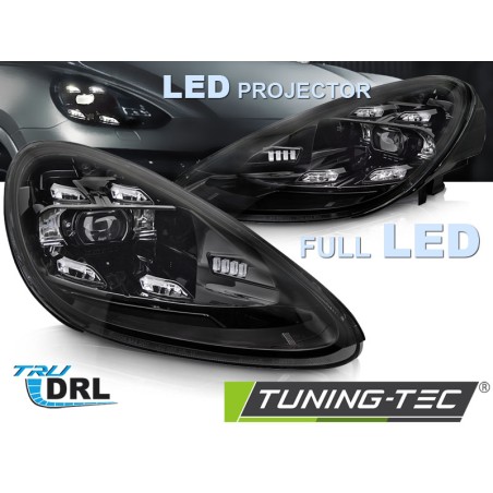 LED HEADLIGHTS DRL BLACK fits PORSCHE CAYENNE 10-15