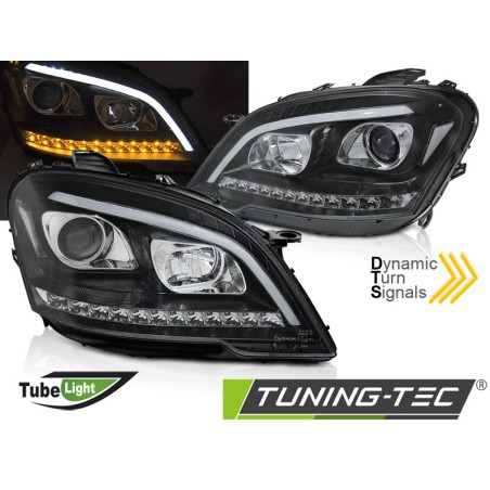 HEADLIGHTS TUBE LIGHT BLACK SEQ fits MERCEDES W164 ML M-KLASA 09-11