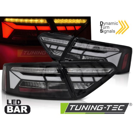 LED BAR TAIL LIGHTS BLACK SEQ fits AUDI A5 11-16