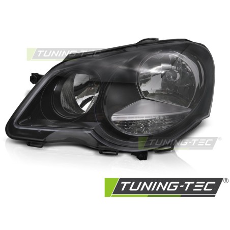 HEADLIGHT BLACK LEFT SIDE TYC fits VW POLO 9N3 05-09