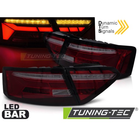 LED BAR TAIL LIGHTS RED SMOKE SEQ fits AUDI A5 11-16