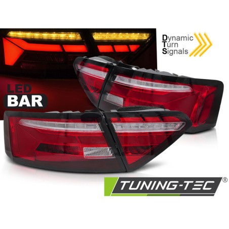 LED BAR TAIL LIGHTS RED WHITE SEQ fits AUDI A5 11-16