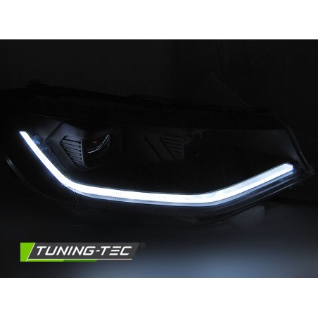 LED HEADLIGHTS TUBE LIGHT BLACK DRL SEQ fits VW CADDY 20-