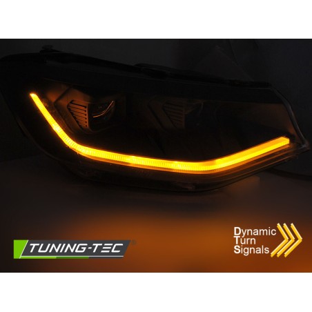 LED HEADLIGHTS TUBE LIGHT BLACK DRL SEQ fits VW CADDY 20-